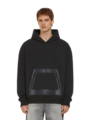 Vegan Leather Panel Hoodie