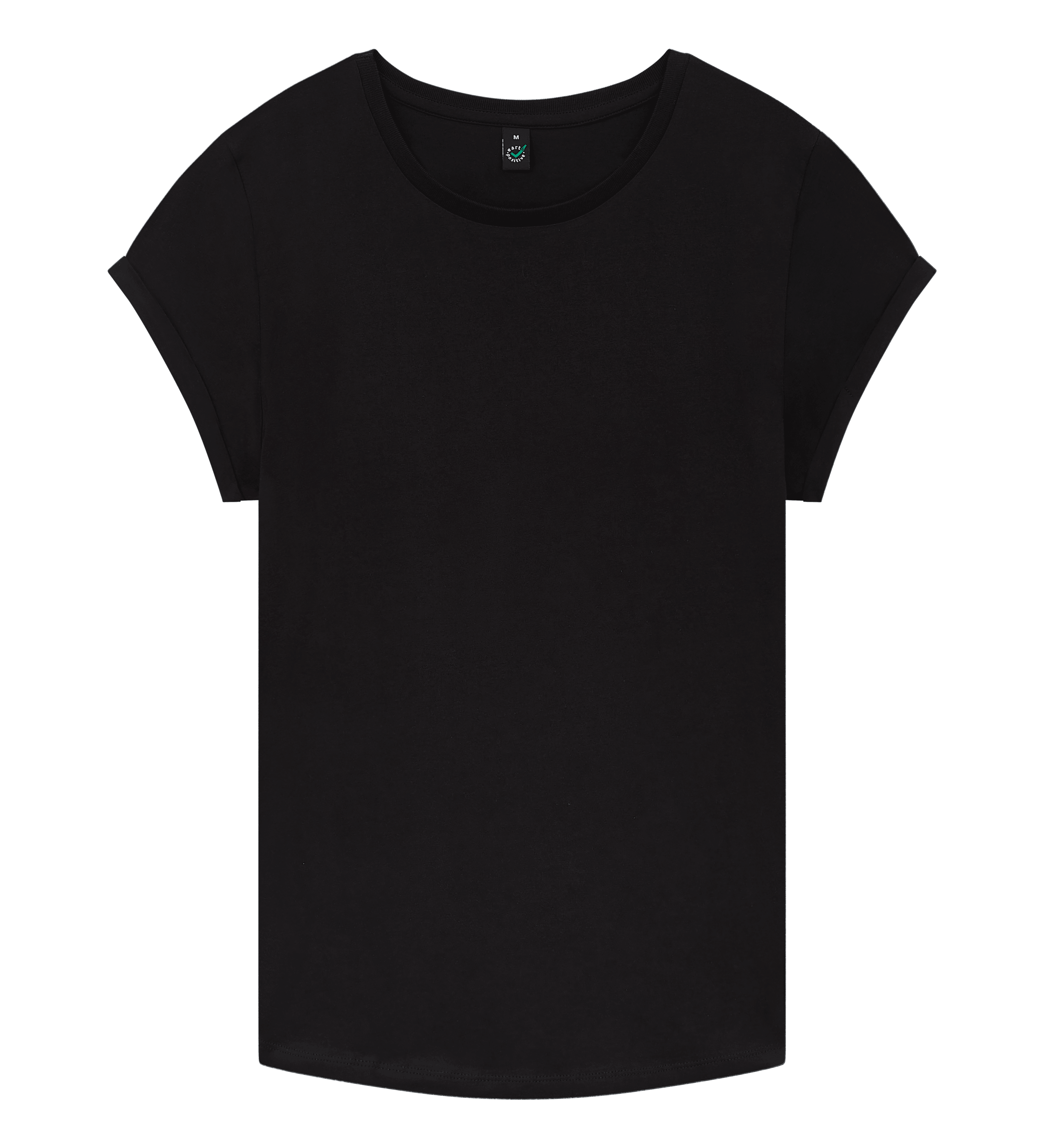 Earth Positive Women's Rolled Sleeve T-shirt EP16 in Black