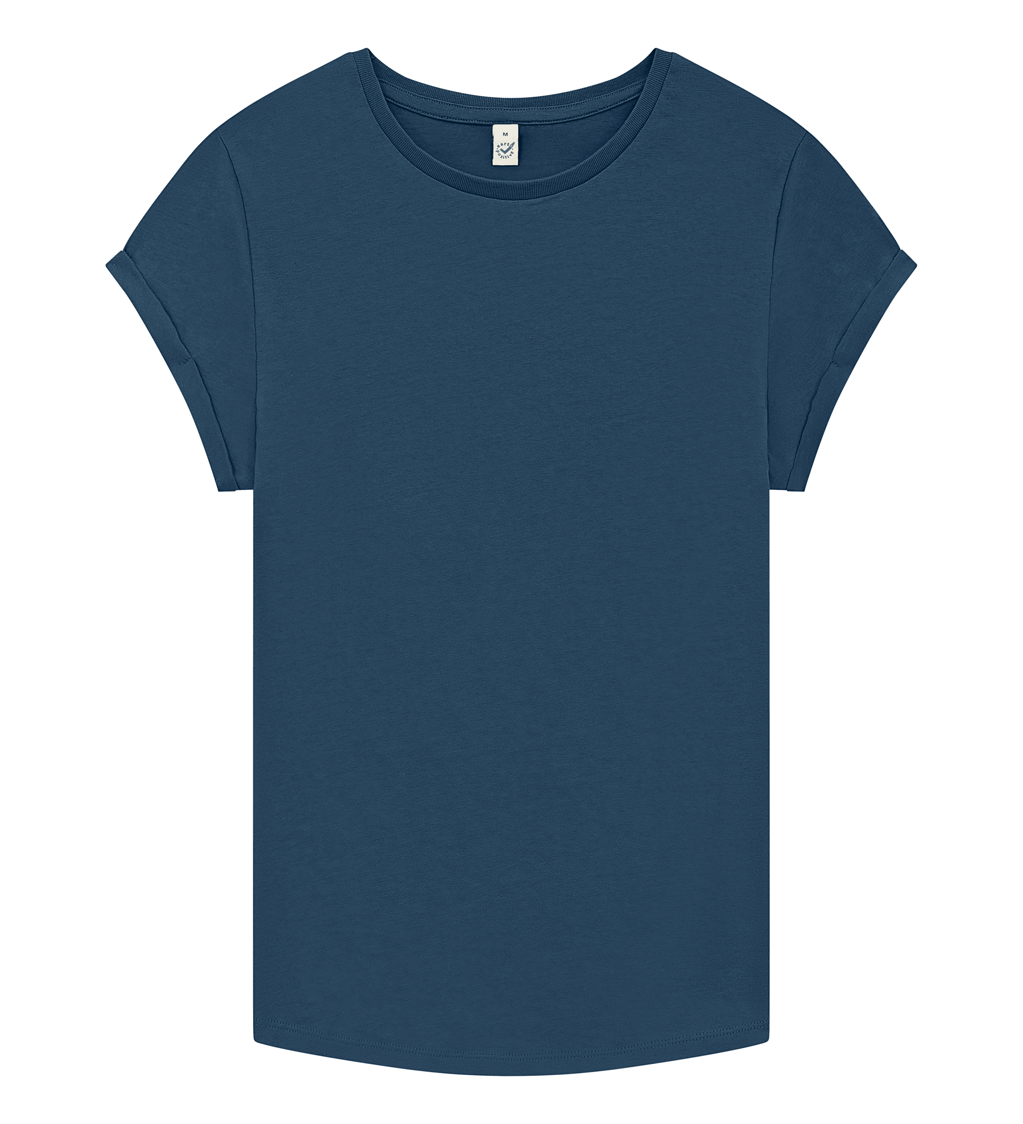Earth Positive Women's Rolled Sleeve T-shirt EP16 in Denim Blue