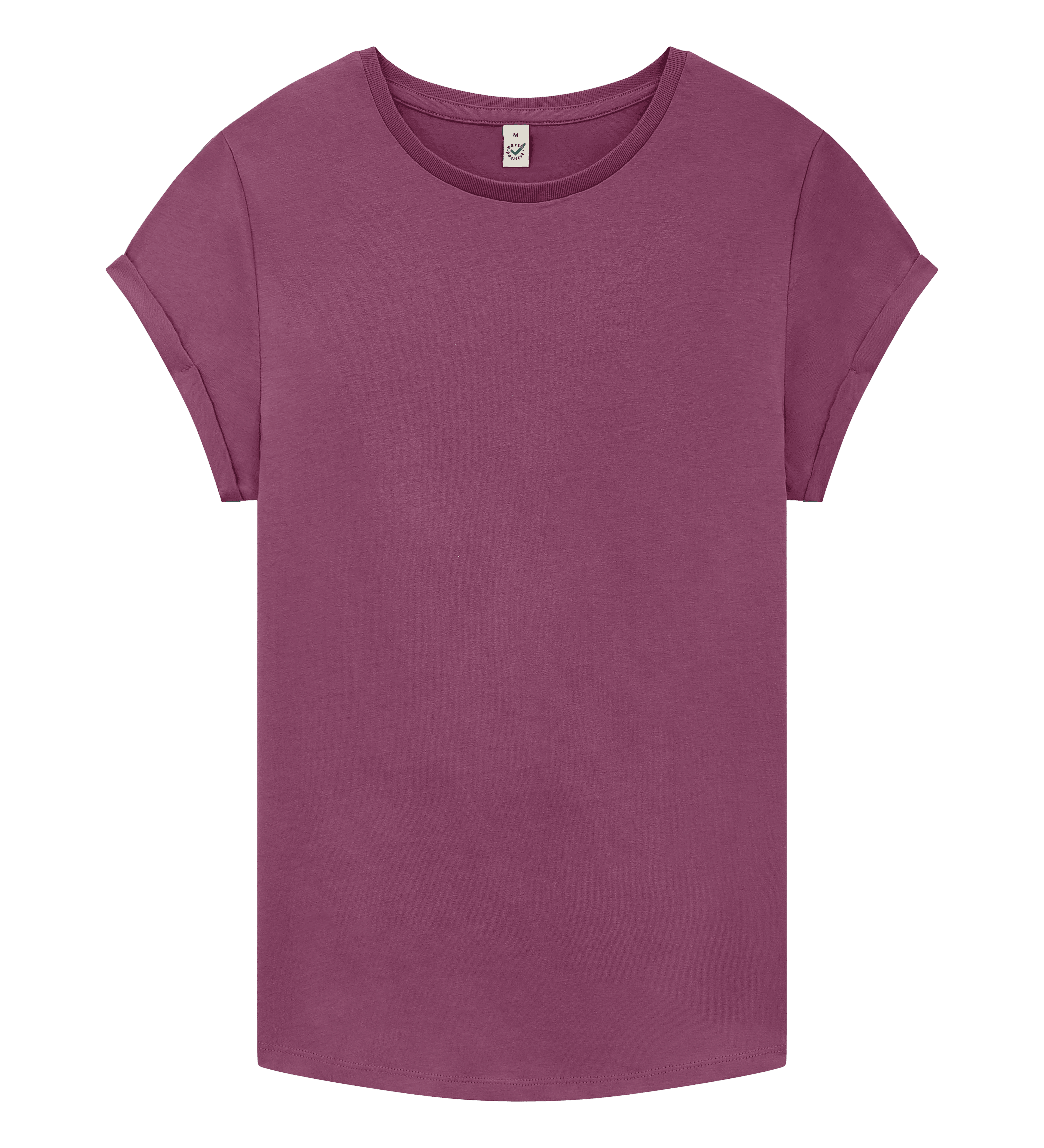 Earth Positive Women's Rolled Sleeve T-shirt EP16 in Faded Burgundy