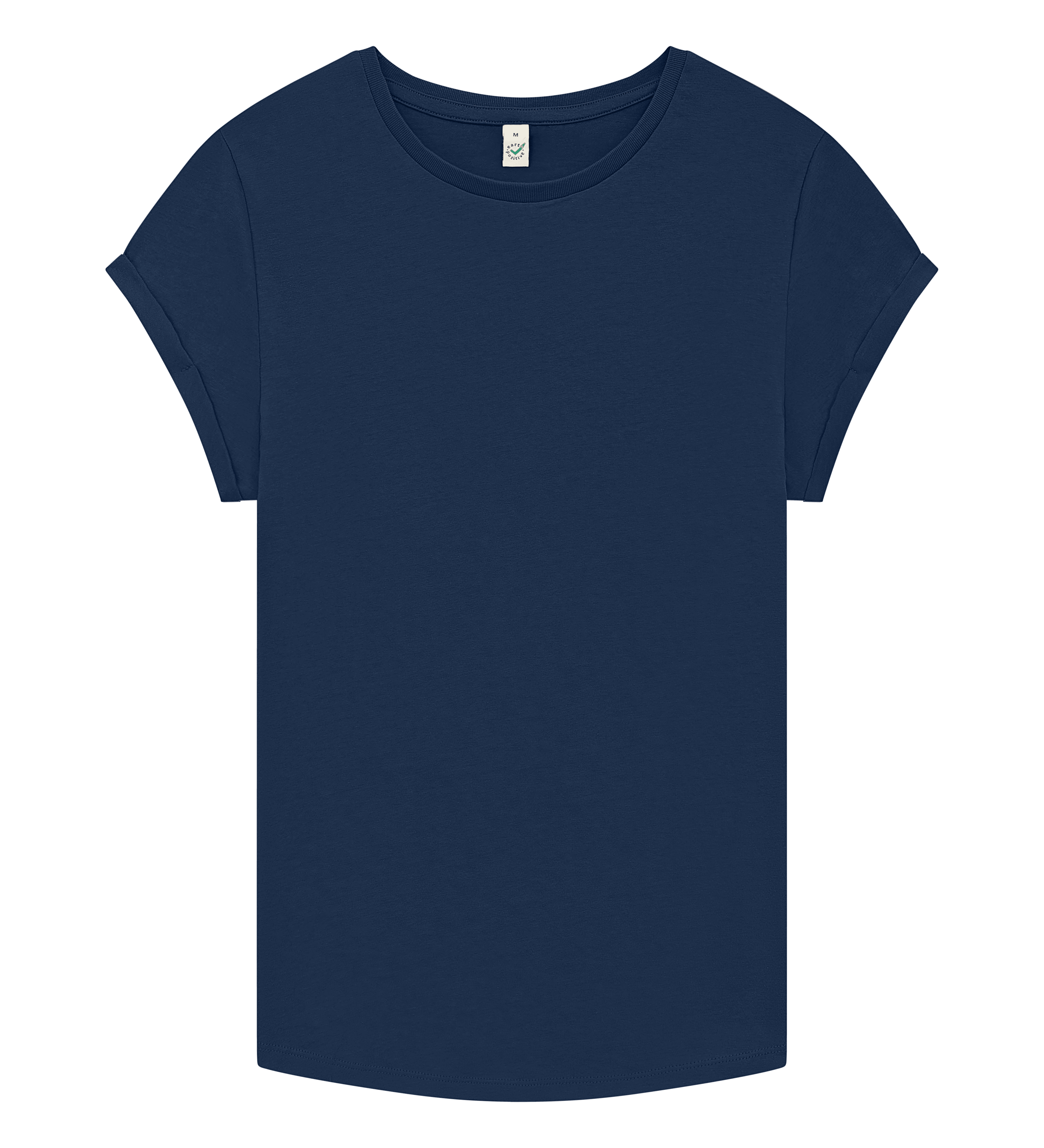 Earth Positive Women's Rolled Sleeve T-shirt EP16 in French Navy
