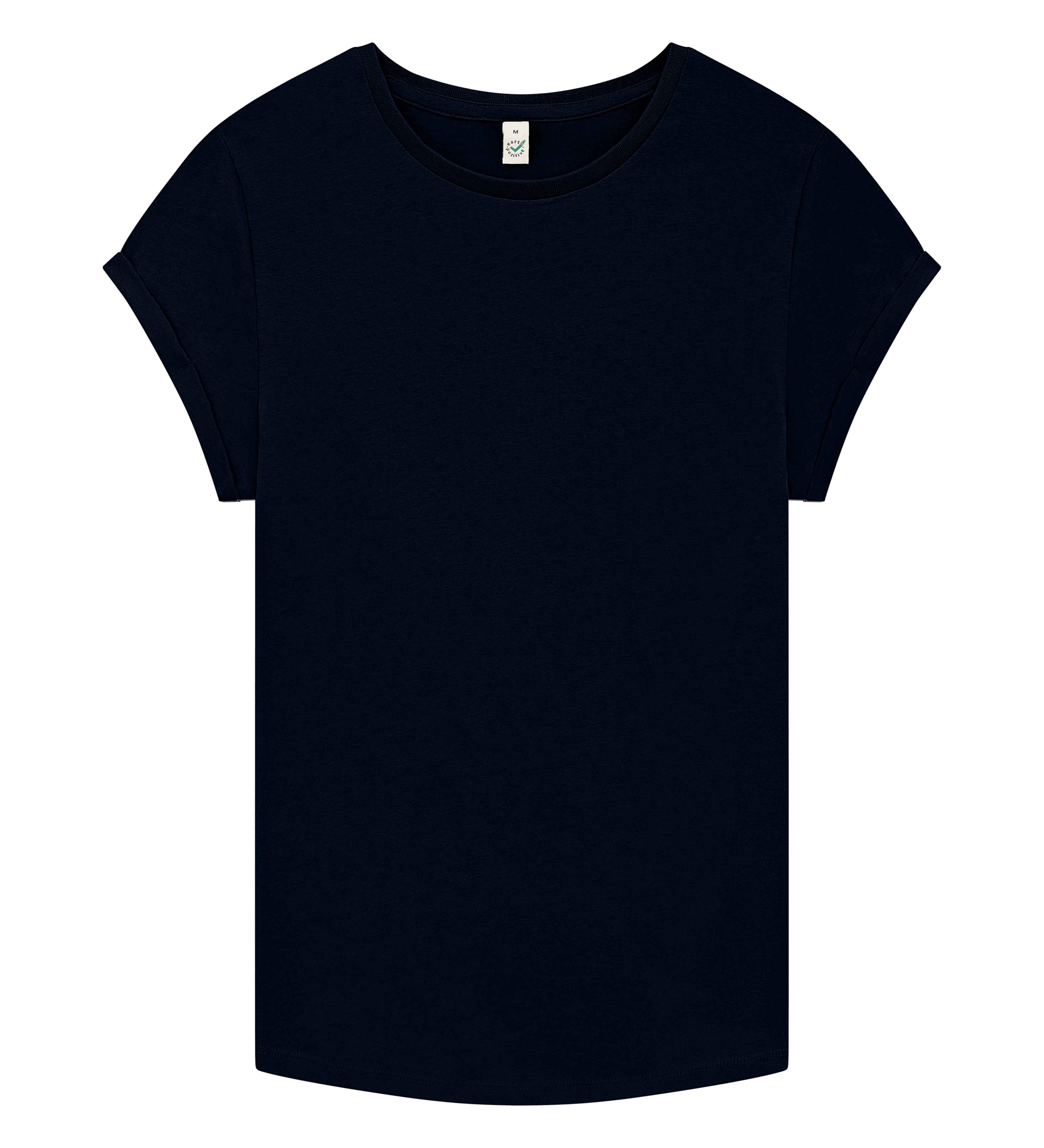Earth Positive Women's Rolled Sleeve T-shirt EP16 in Dark Navy