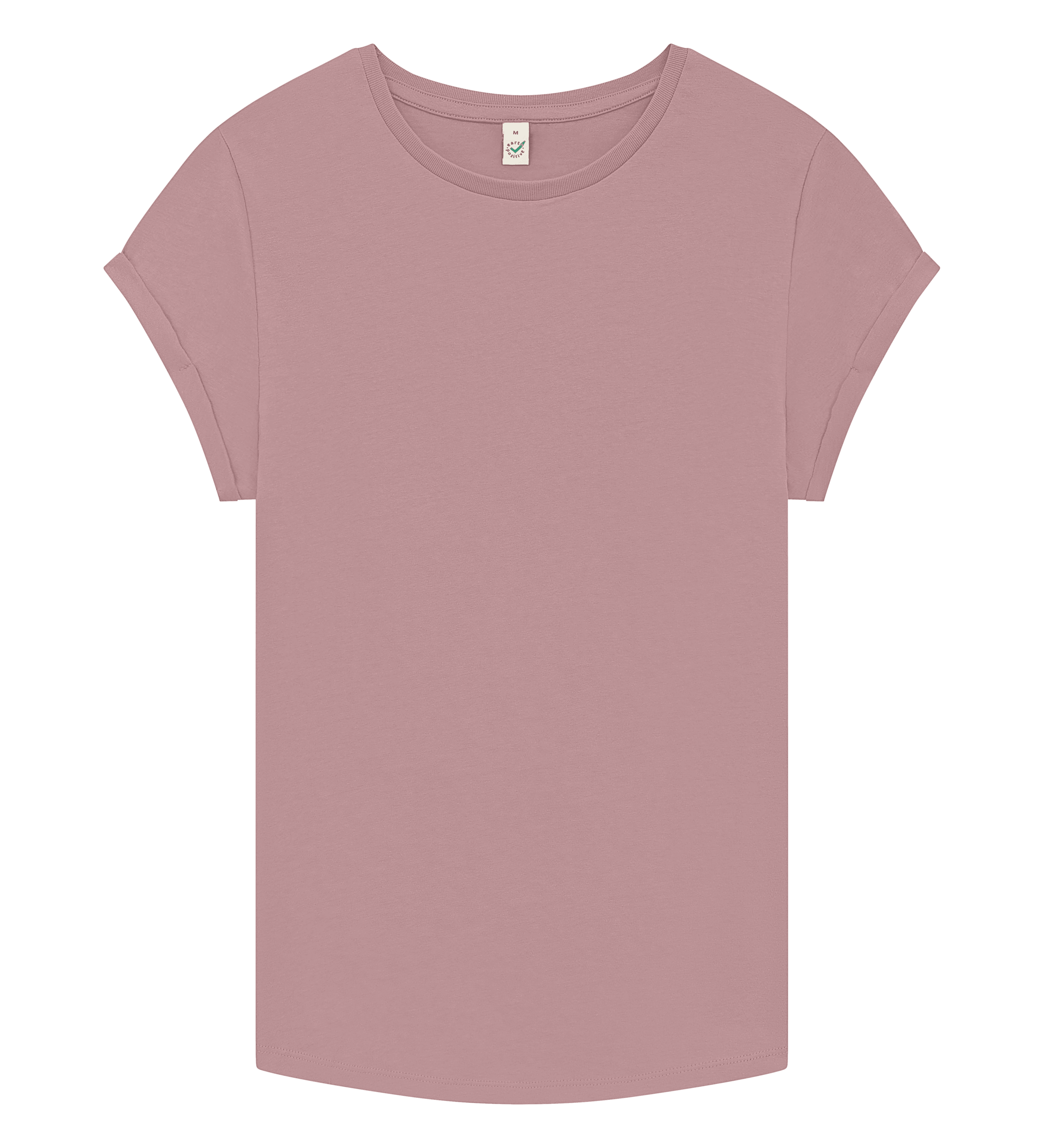 Earth Positive Women's Rolled Sleeve T-shirt EP16 in Miami Pink