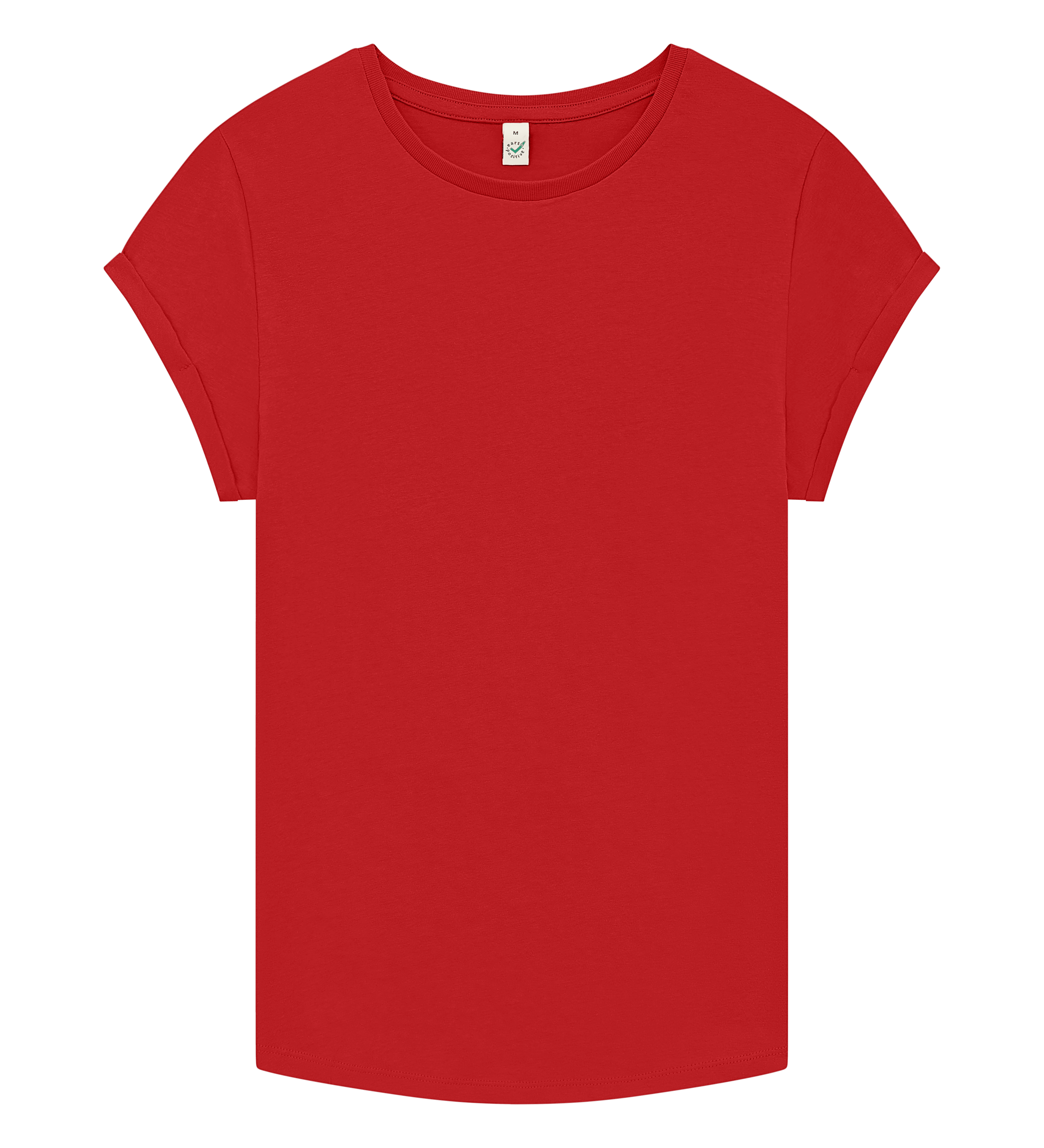 Earth Positive Women's Rolled Sleeve T-shirt EP16 in Red