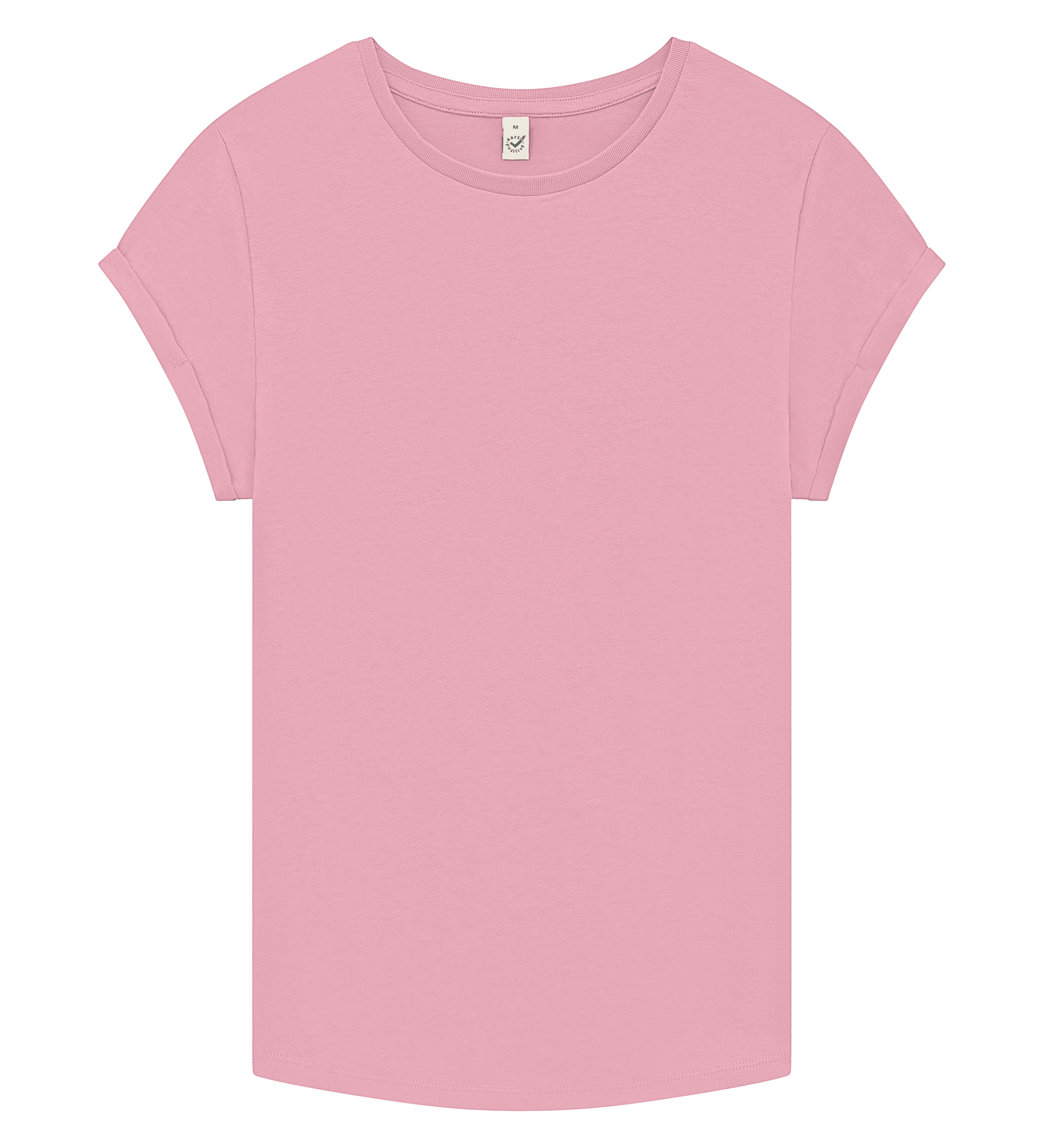 Earth Positive Women's Rolled Sleeve T-shirt EP16 in Stone Washed Pink