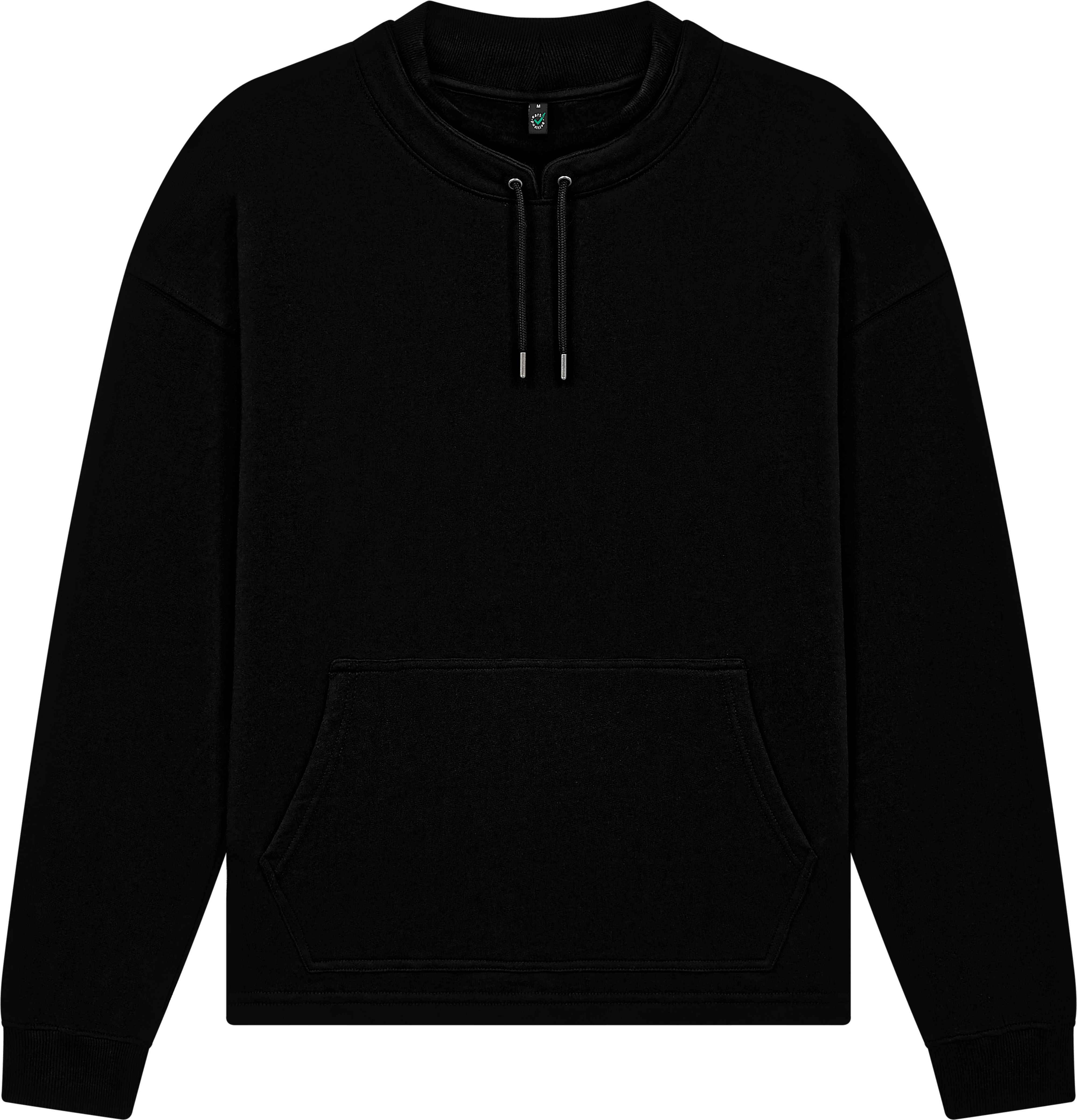 Earth Positive Mock Neck Sweatshirt EP305 in Black