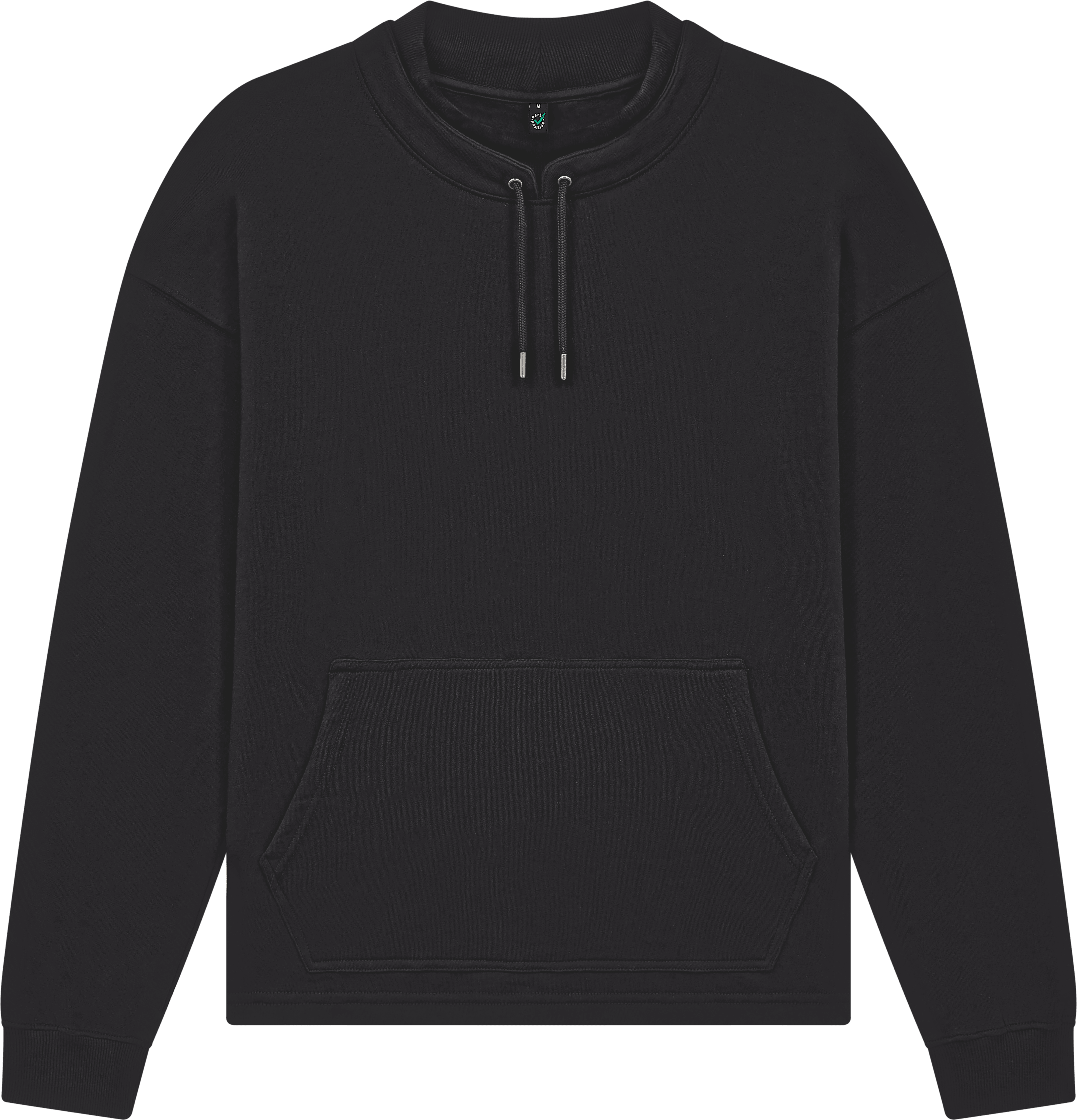 Earth Positive Mock Neck Sweatshirt EP305 in Sueded Black