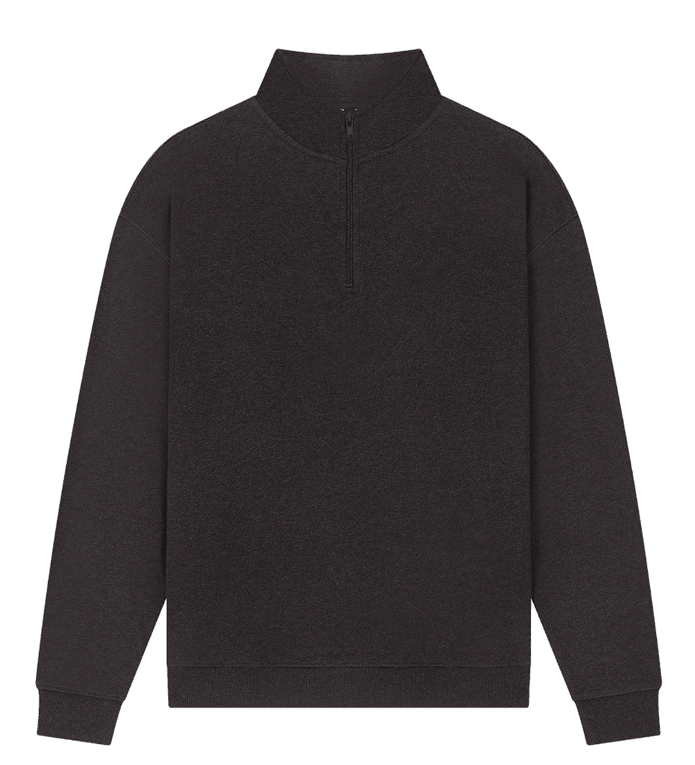 Earth Positive 1/4 Zip Sweatshirt EP307 in Black Heather
