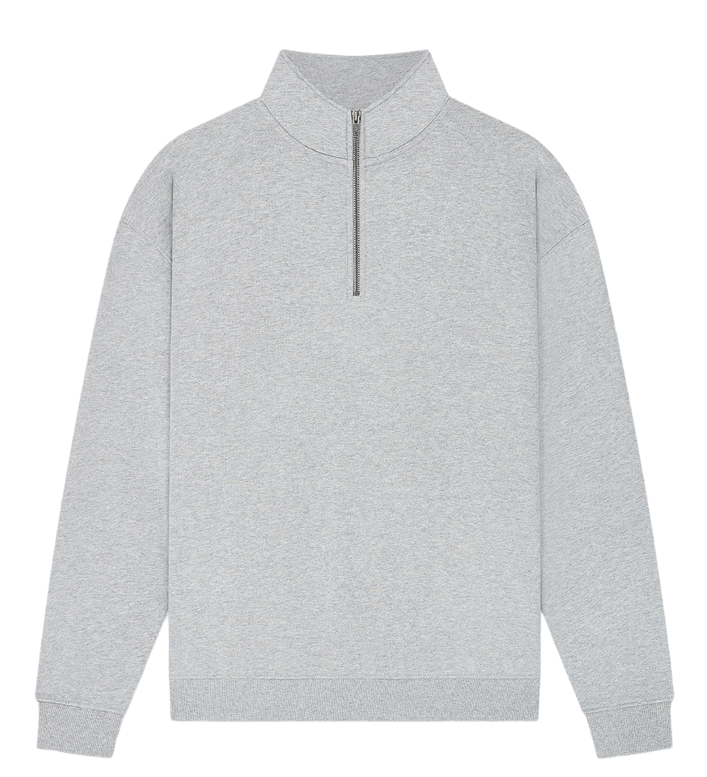 Earth Positive 1/4 Zip Sweatshirt EP307 in Light Heather