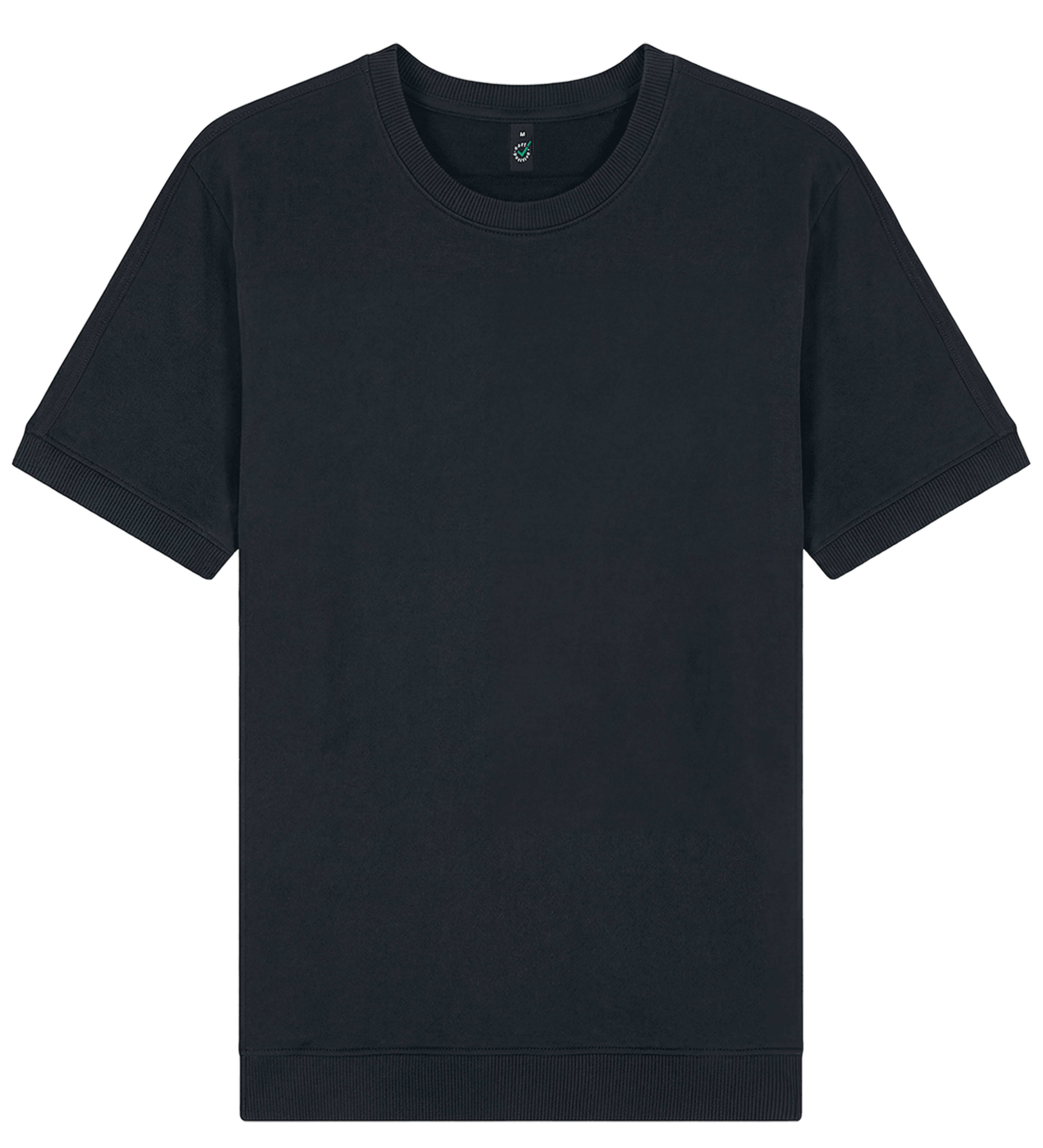 Earth Positive Short Sleeve Sweatshirt EP312 in Stone Washed Black