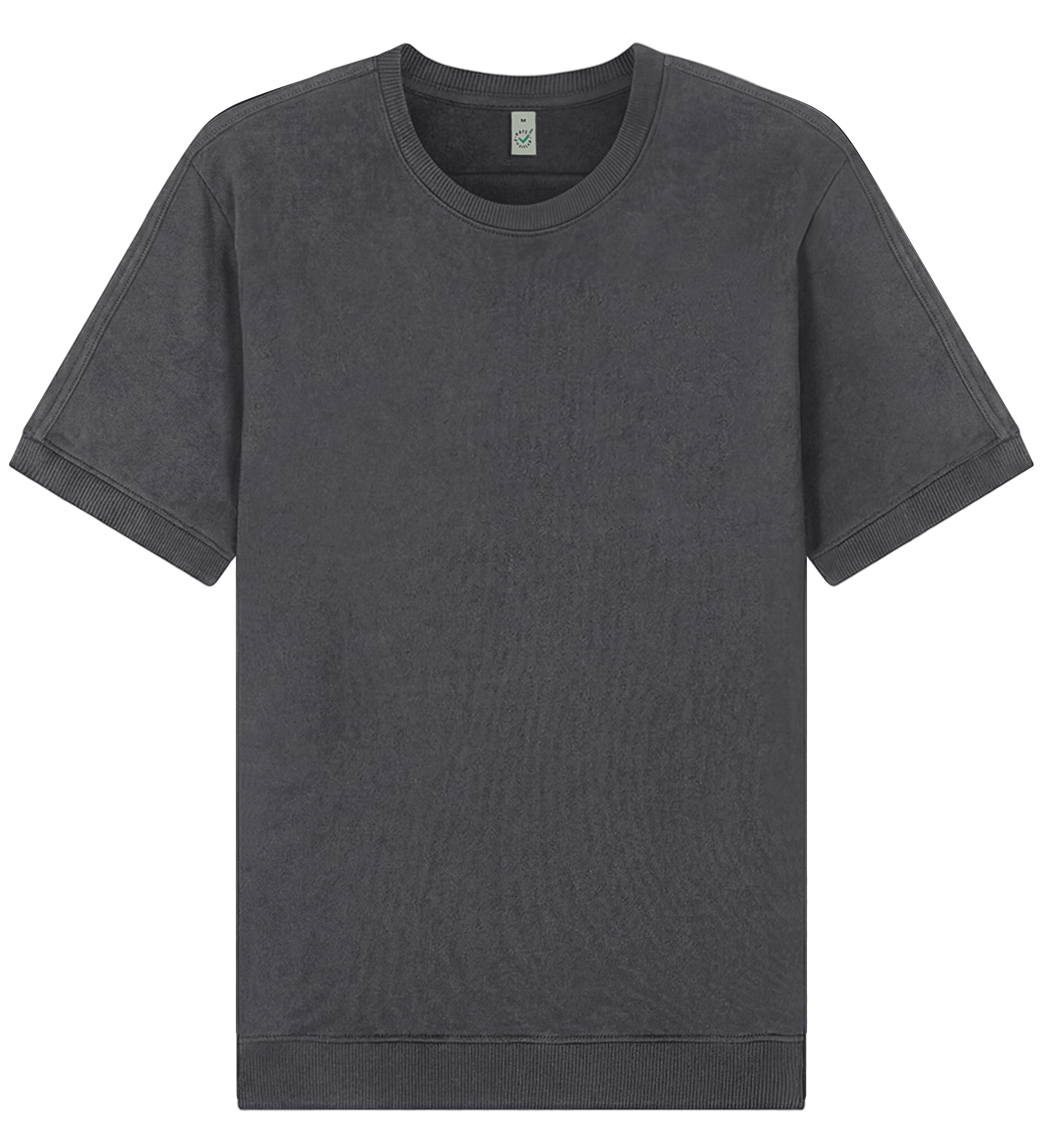Earth Positive Short Sleeve Sweatshirt EP312 in Stone Washed Grey