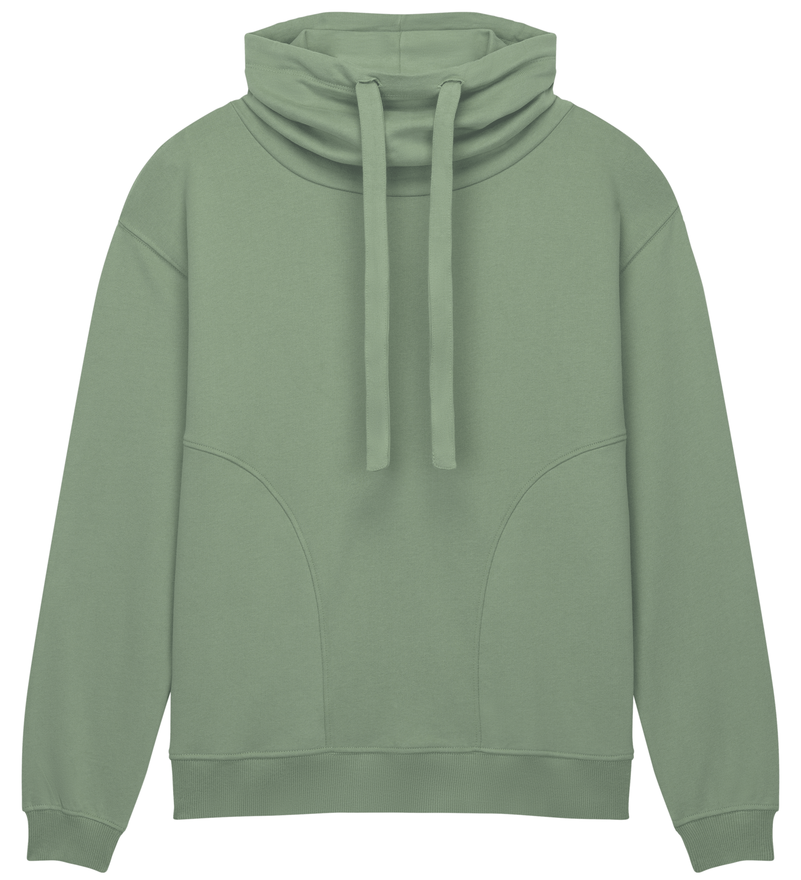 Earth Positive Women's Funnel Neck Sweatshirt EP315 in Sueded Bamboo Green