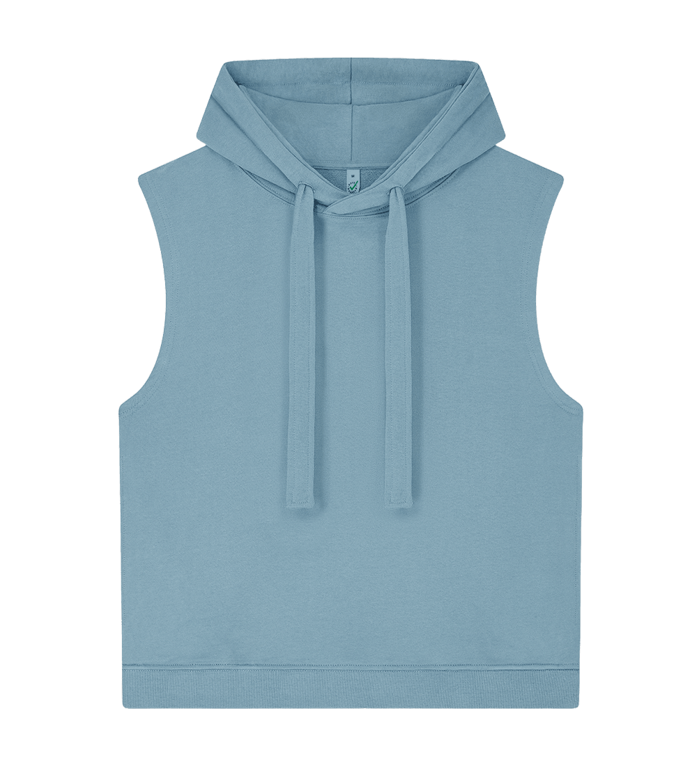 Earth Positive Women's Athleisure Hooded Tank EP316 in Sueded Blue Dusk