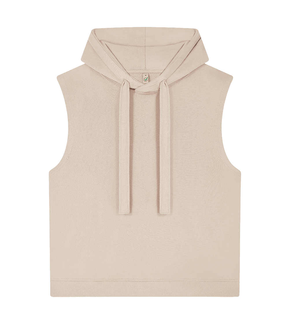 Earth Positive Women's Athleisure Hooded Tank EP316 in Sueded Fawn
