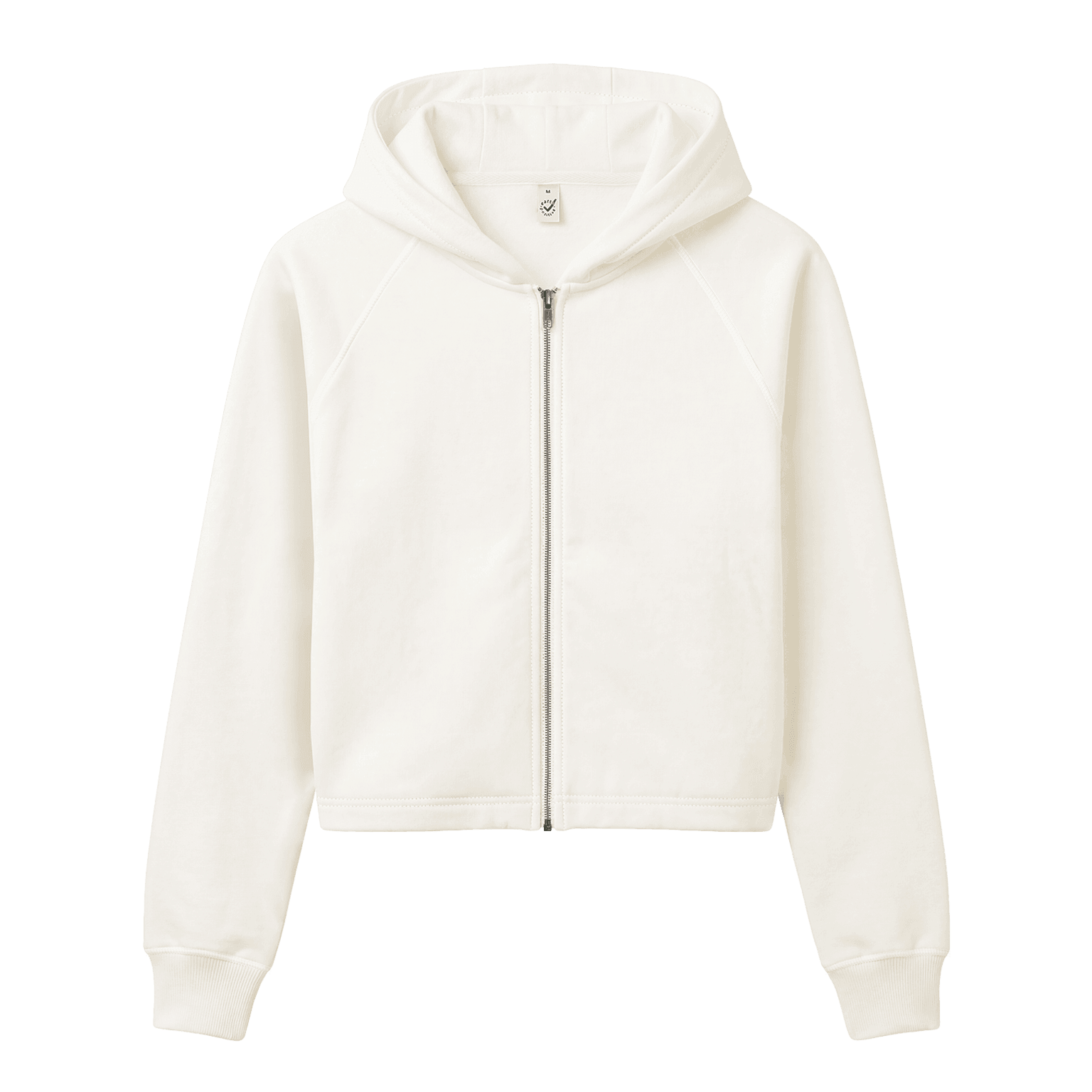 Earth Positive Women's Cropped Hoodie EP320 in Off White