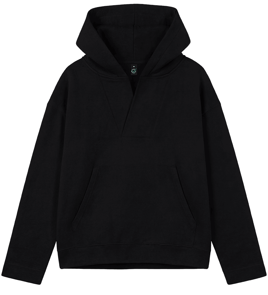Earth Positive Women's V-Neck Hoodie EP400 in Black