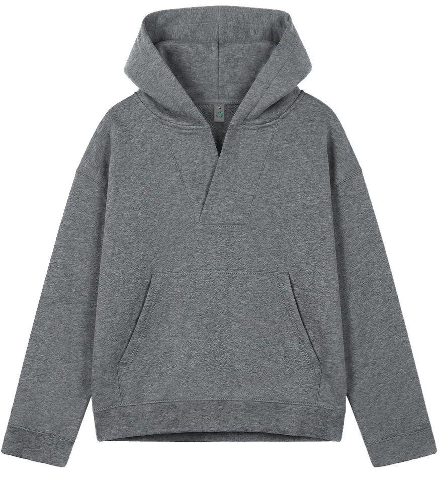 Earth Positive Women's V-Neck Hoodie EP400 in Dark Heather