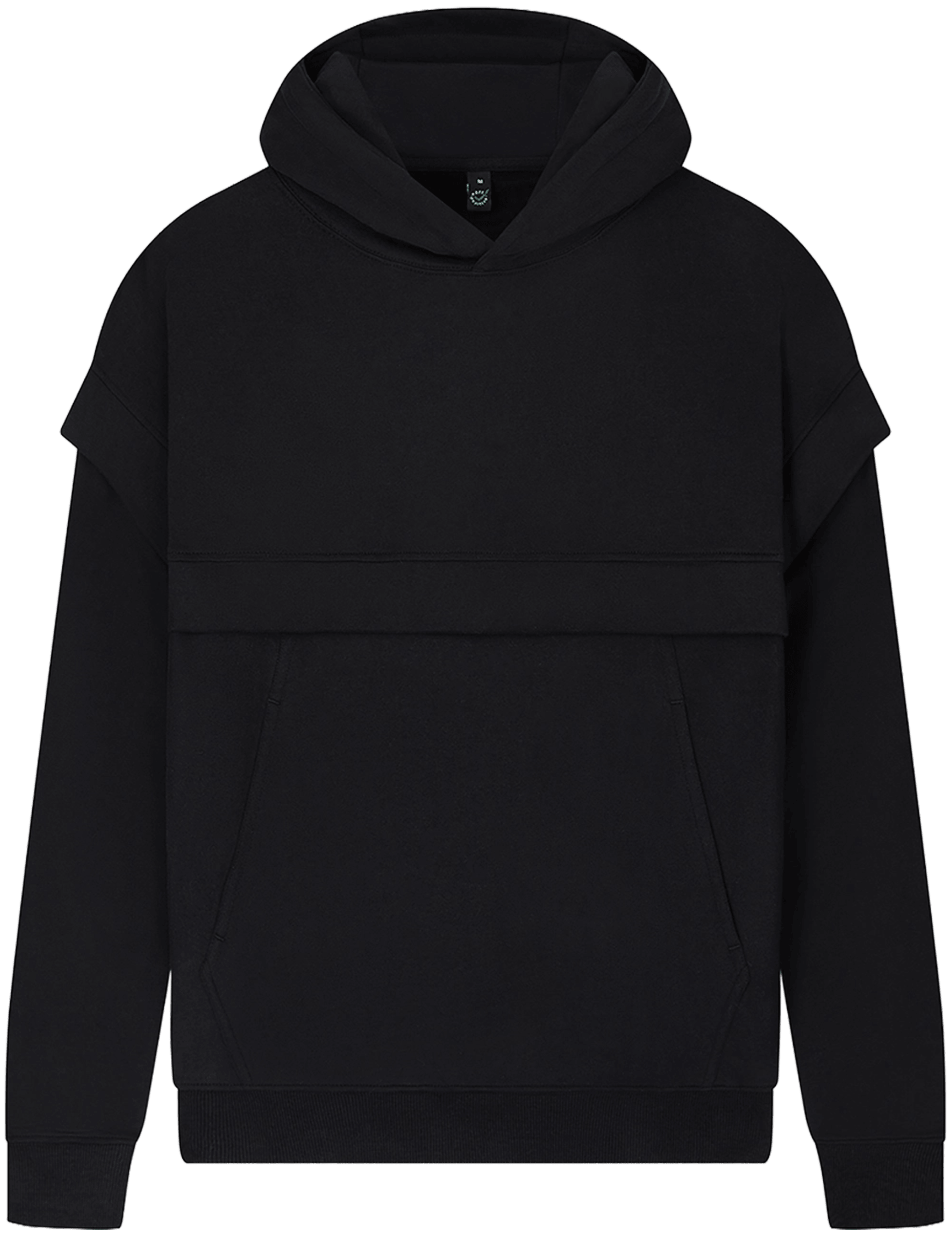 Earth Positive Storm Flap Hoodie EP552 in Sueded Black
